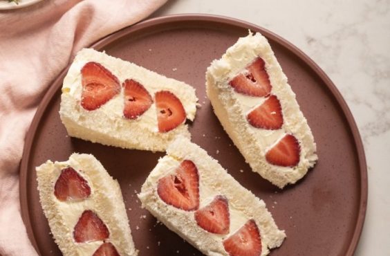 Japanese strawberries and cream sandwich