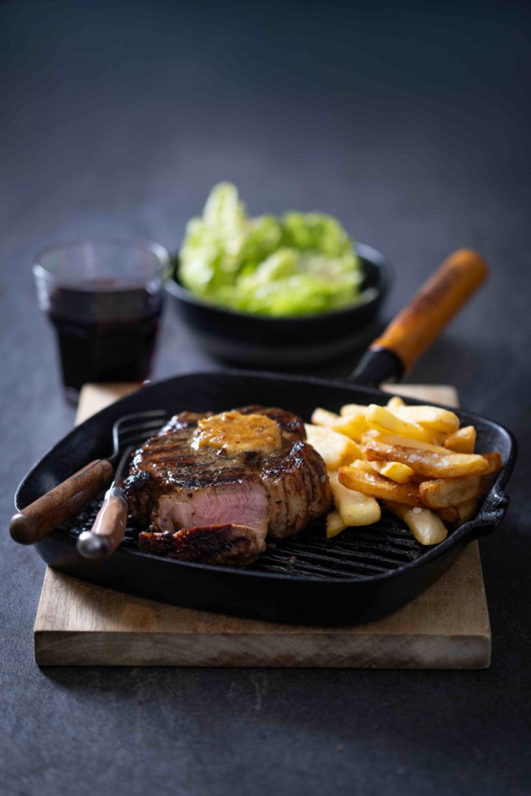 Pork steak and chips SA Pork