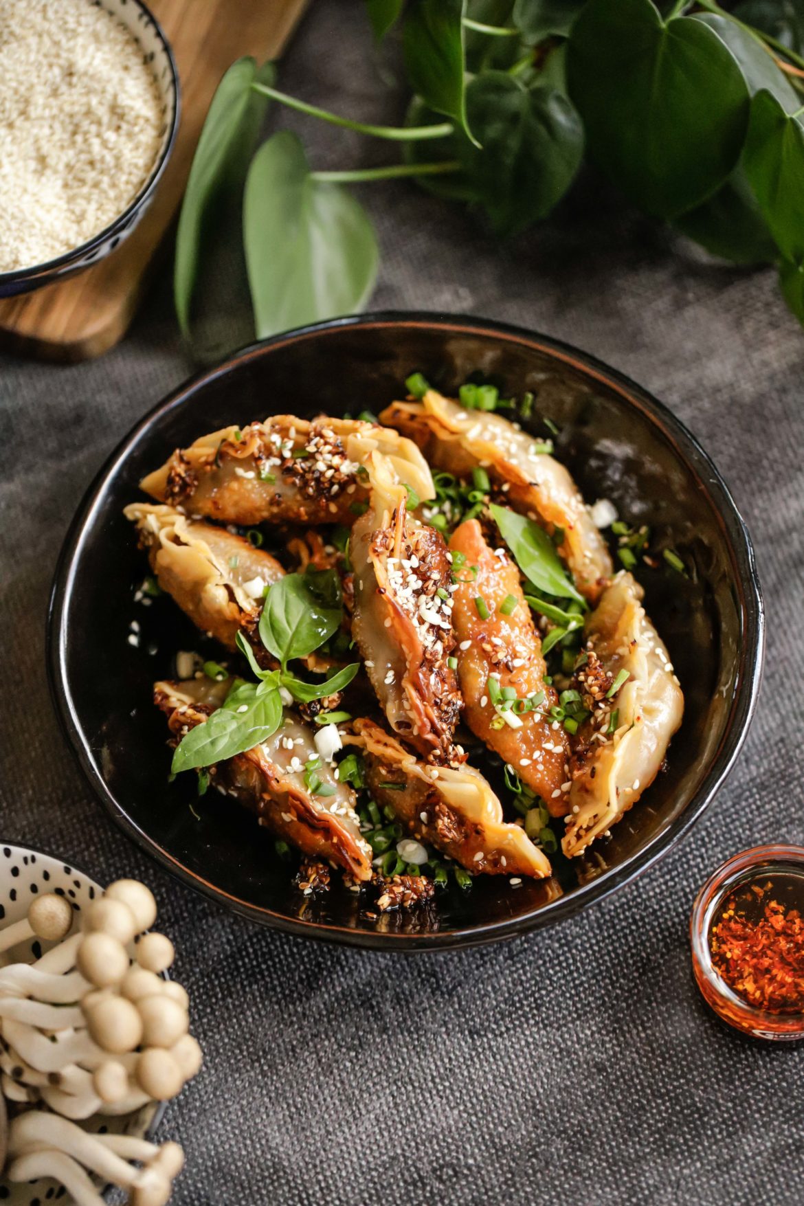 Pork chilli oil dumplings