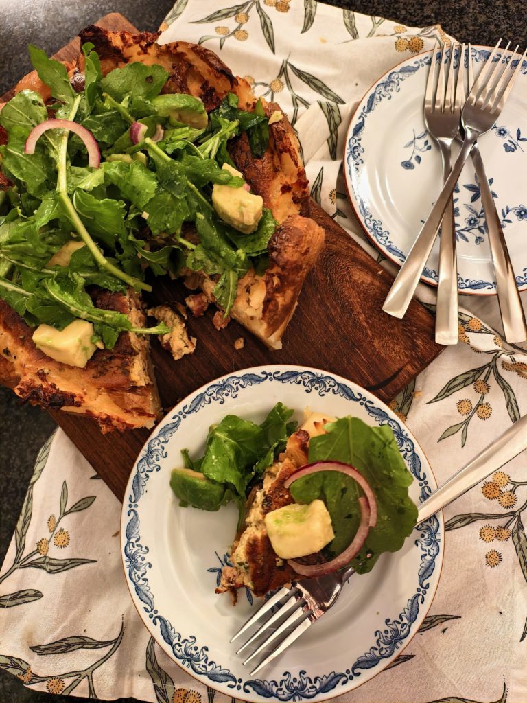 bacon & feta potato quiche